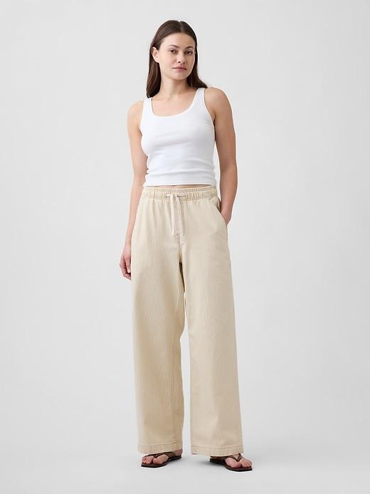 high rise wide-leg pull-on jeans