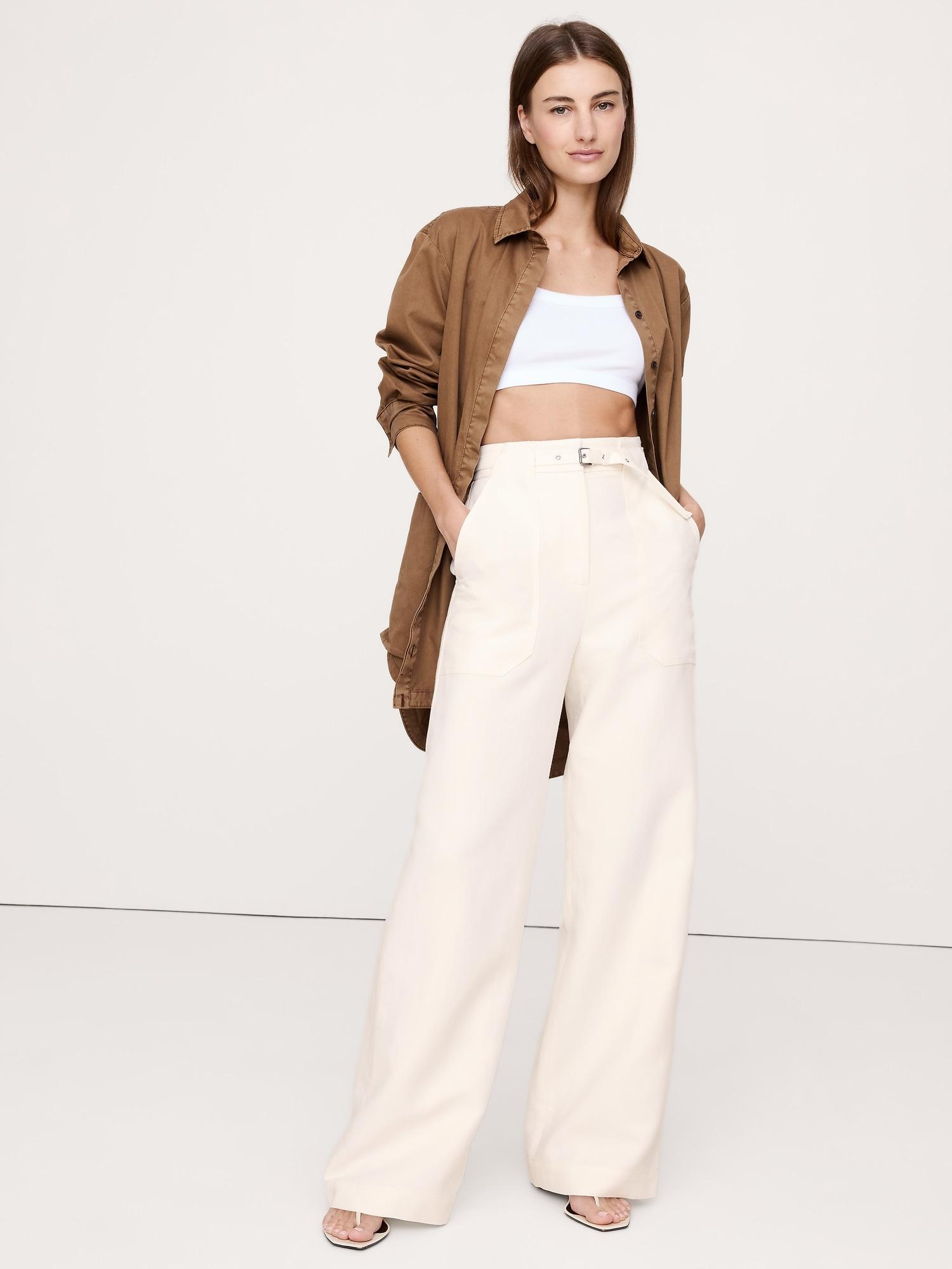 high-rise wide-leg studio pant