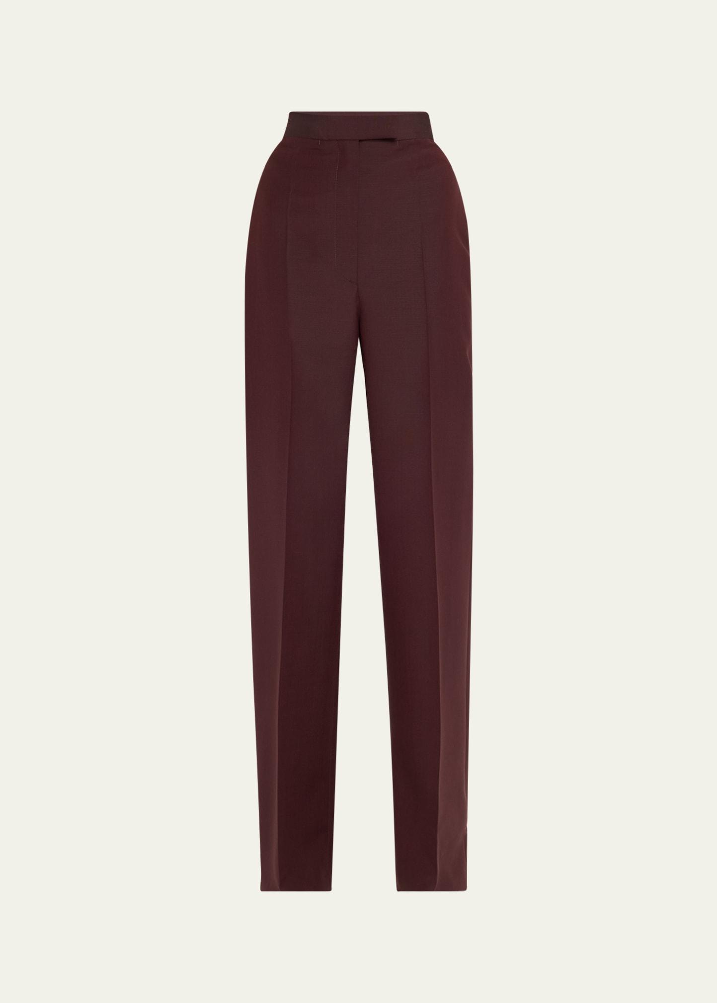 high-rise wide-leg wool trousers