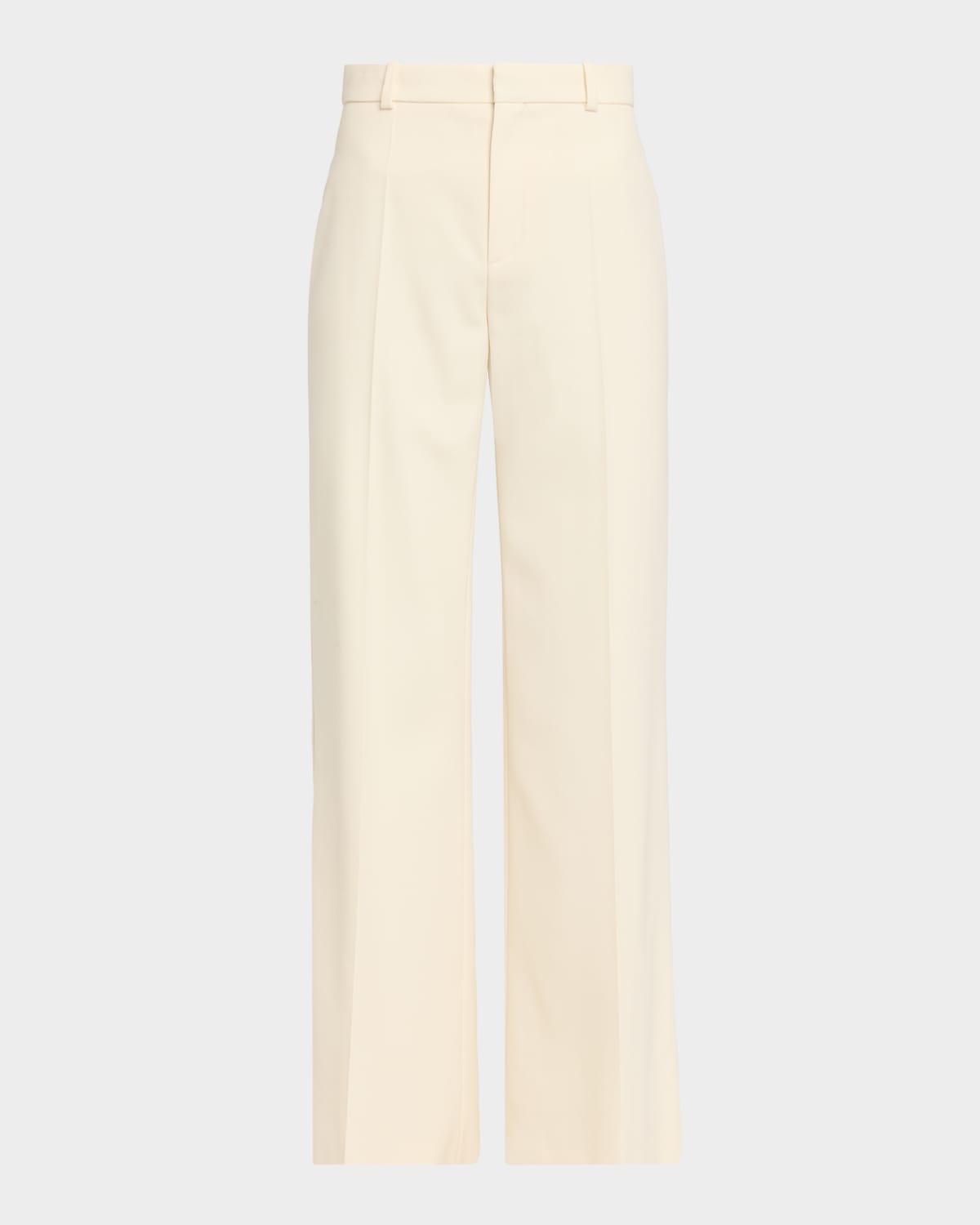 high-rise wide-leg wool trousers