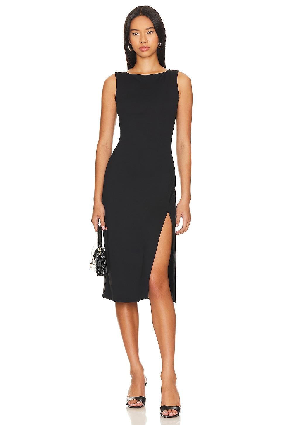 high slit sleeveless dress