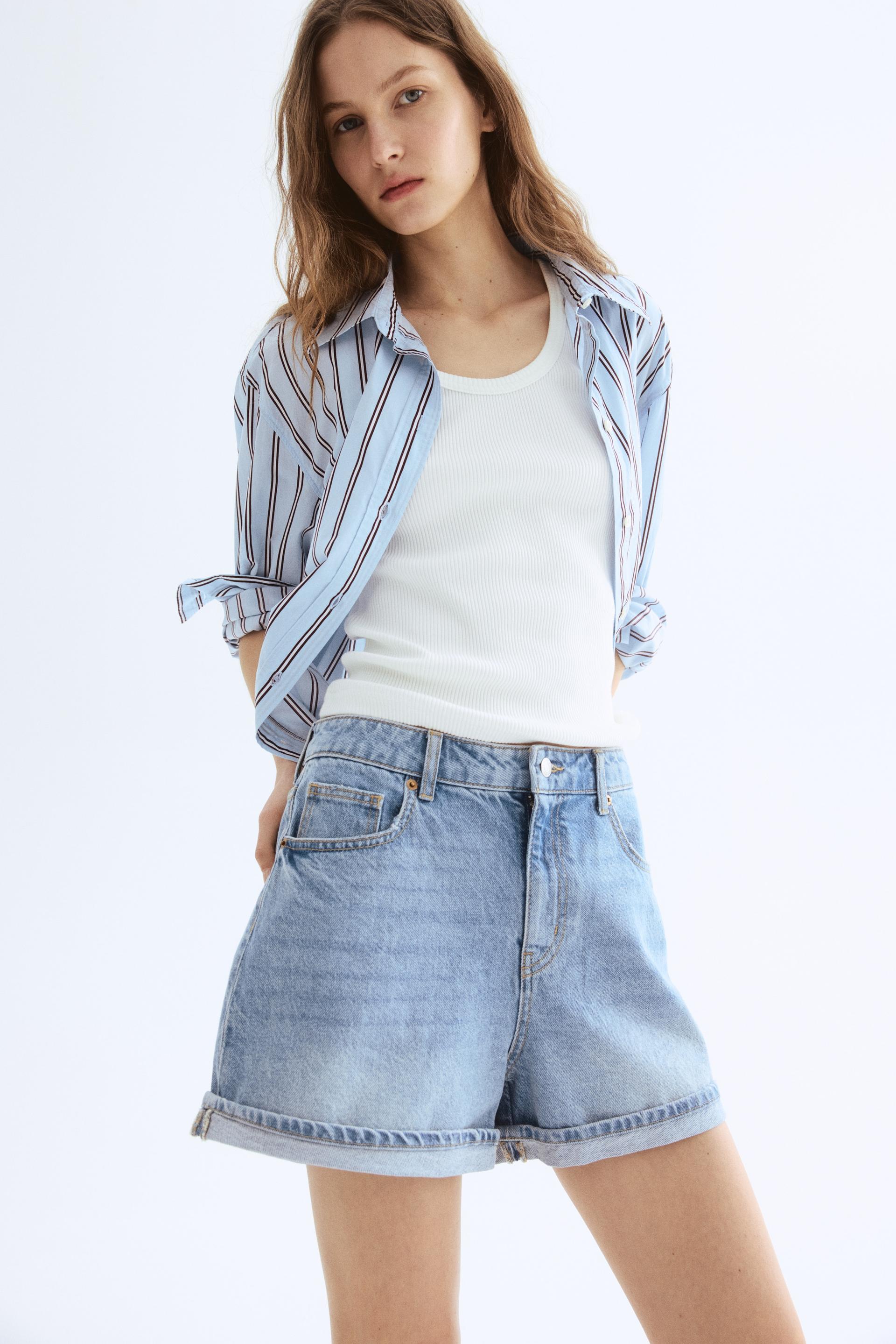 high waist denim shorts