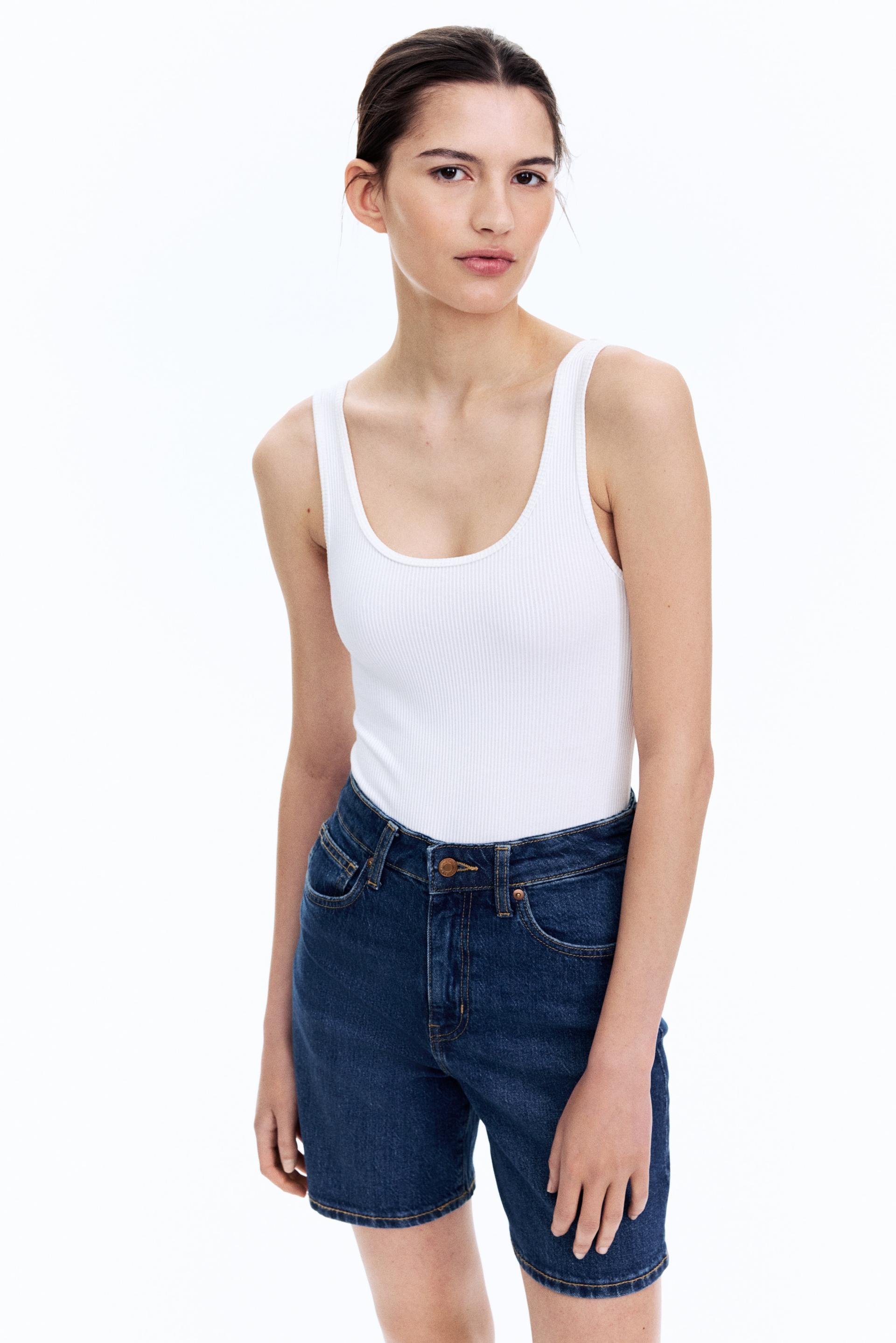 high waist denim shorts