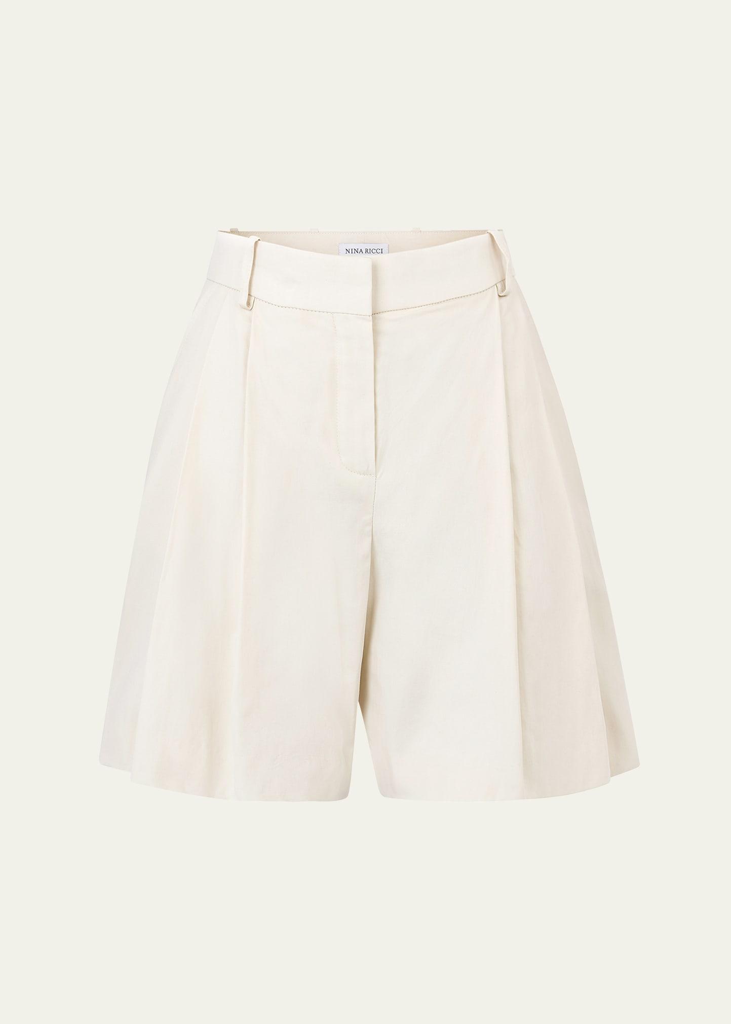 high waist pleated shorts