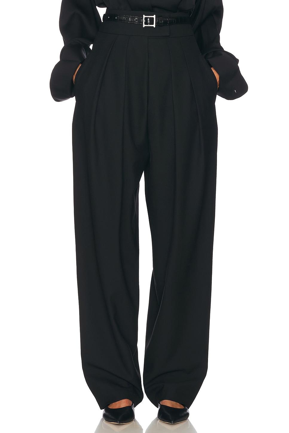 high waist pleated suit trouser