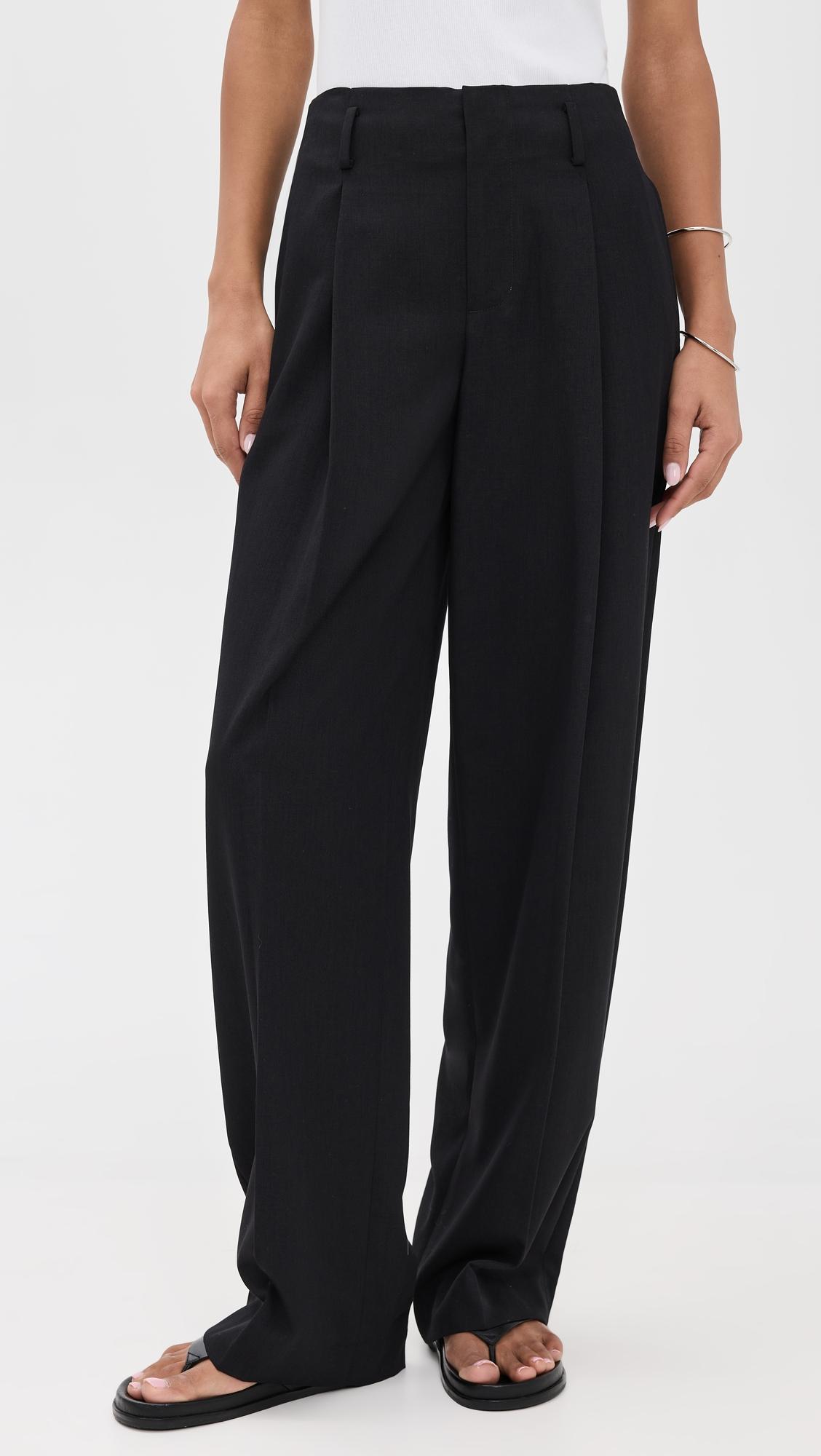 high waist pleated trousers