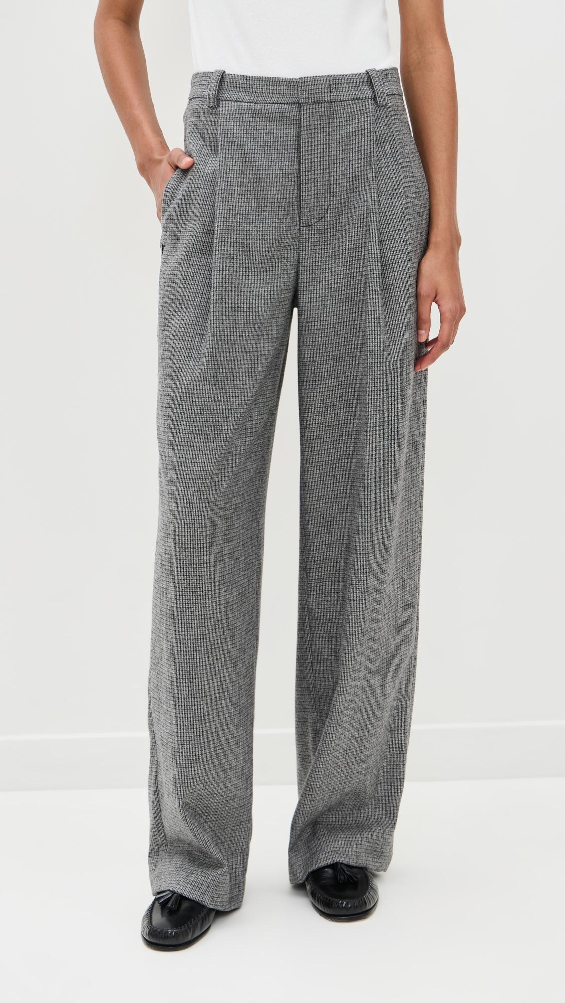 high waist roma check trousers