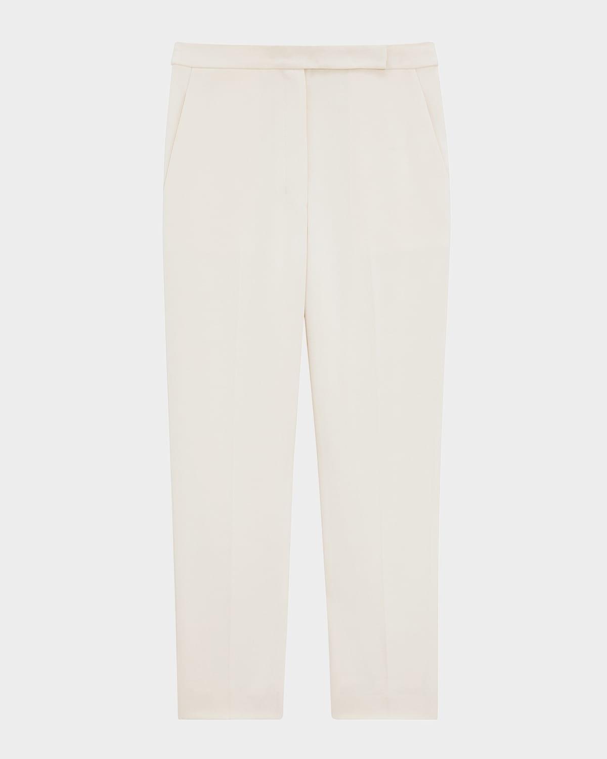 high-waist slim cropped admiral crepe pants