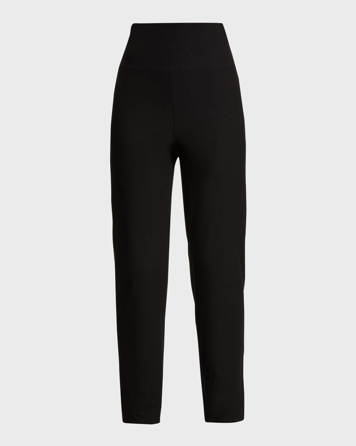 high-waist stretch crepe slim ankle pants