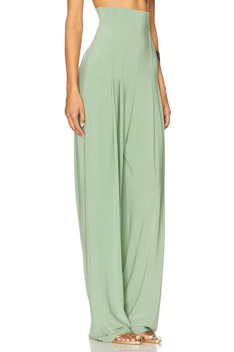 high waist tailored pleat pant