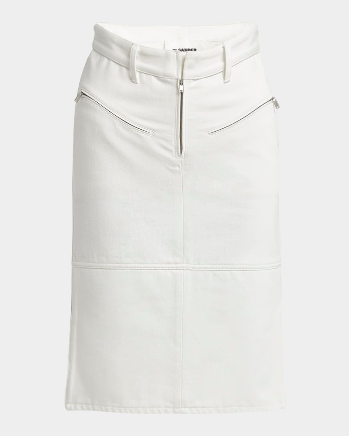 high-waist zip-pockets biker skirt