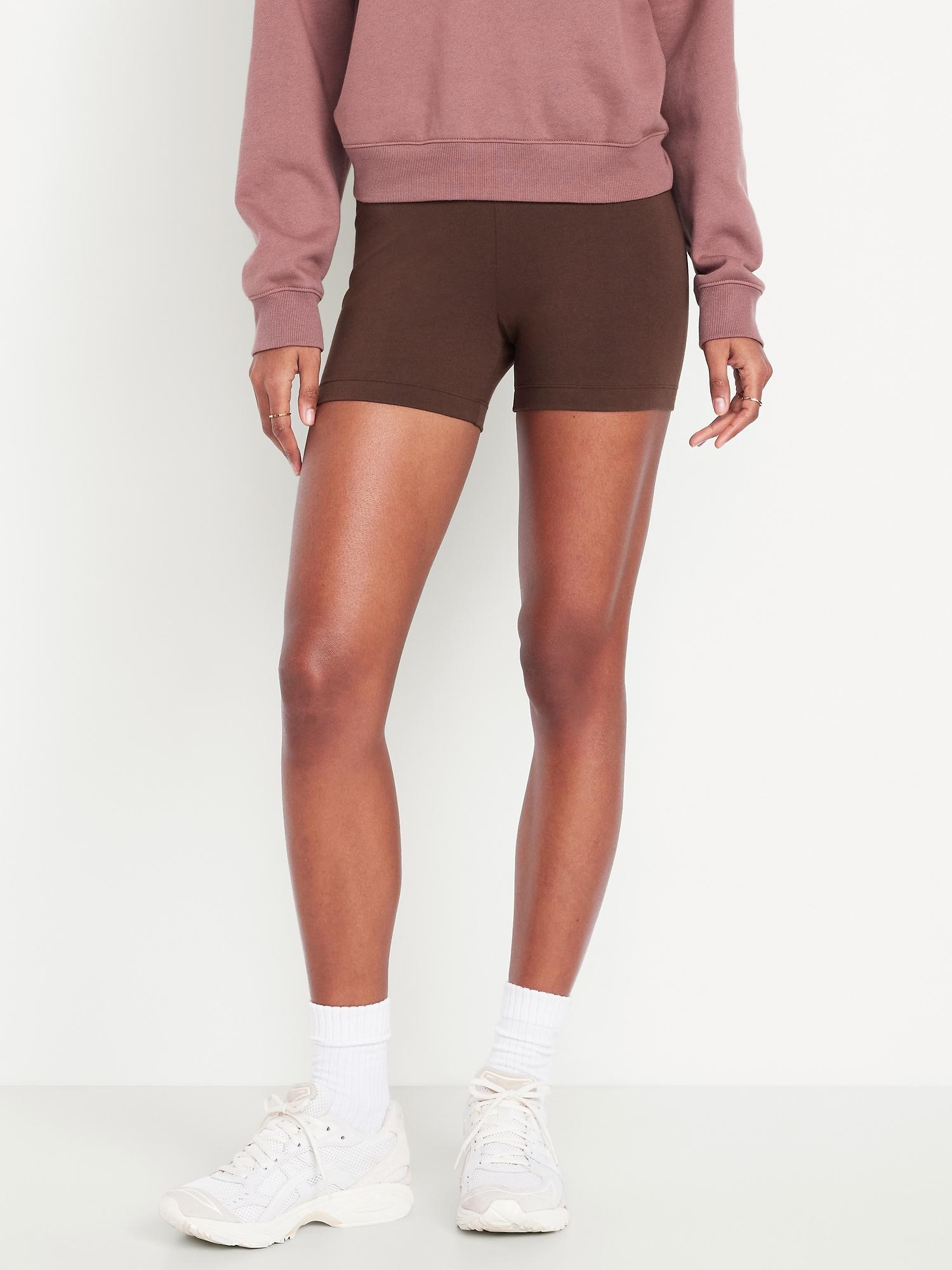 high-waisted biker shorts -- 4-inch inseam