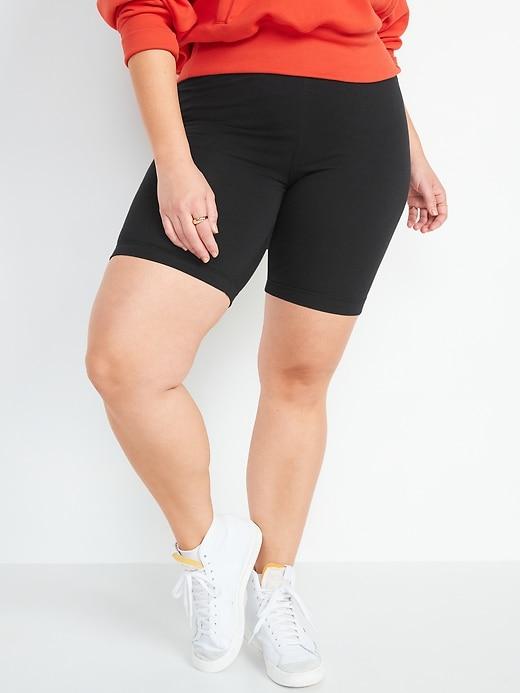 high-waisted biker shorts -- 8-inch inseam