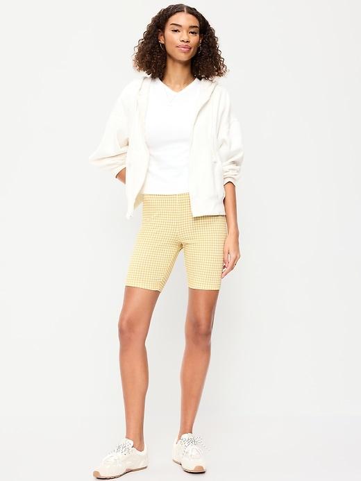 high-waisted biker shorts -- 8-inch inseam