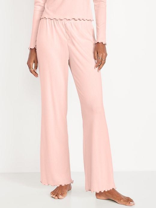 high-waisted cozy rib pajama pants