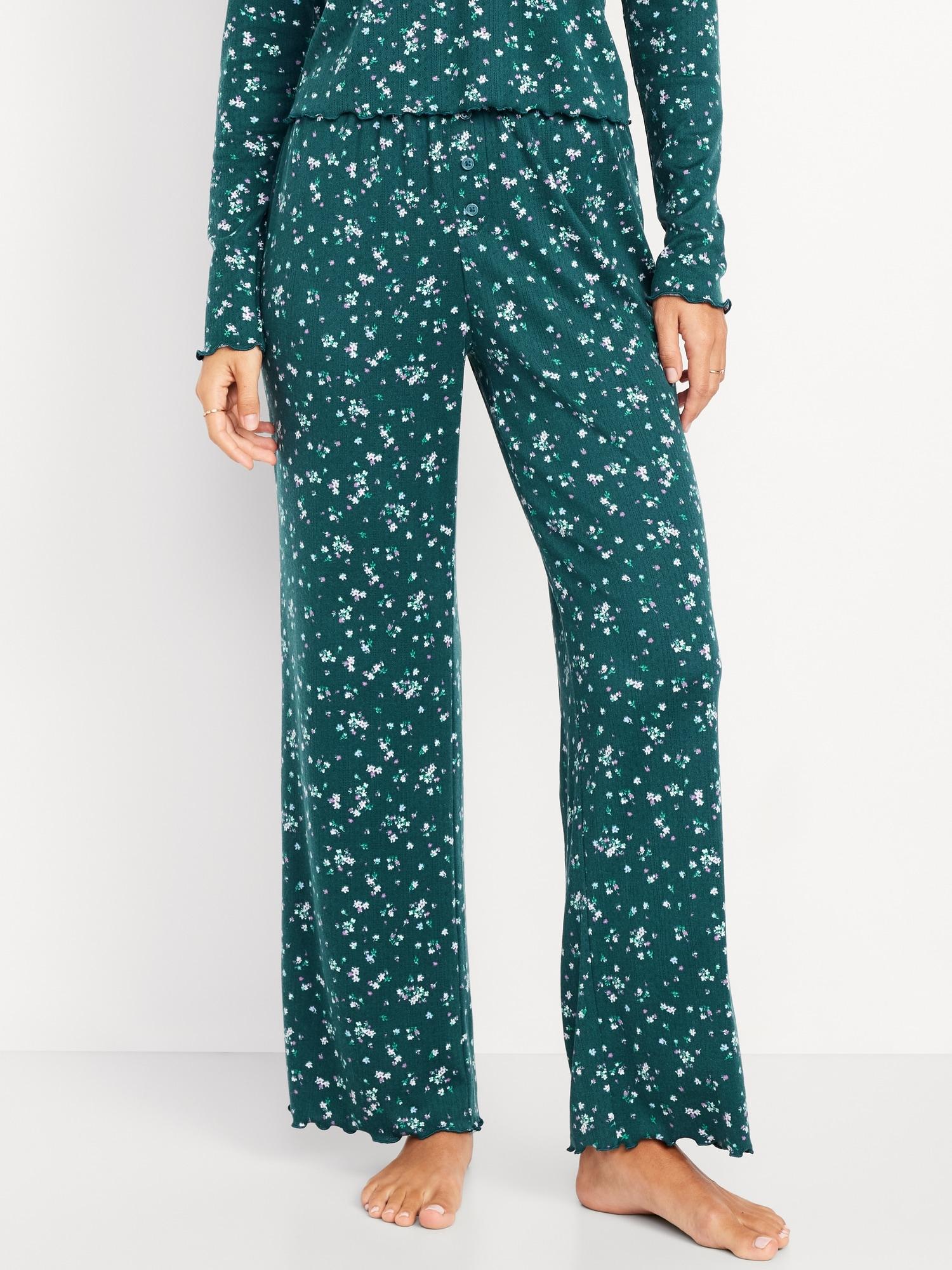 high-waisted cozy rib pajama pants
