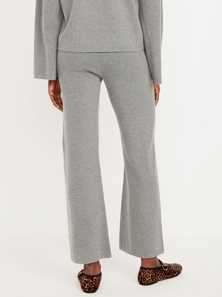 high-waisted crop kick flare sweater pants