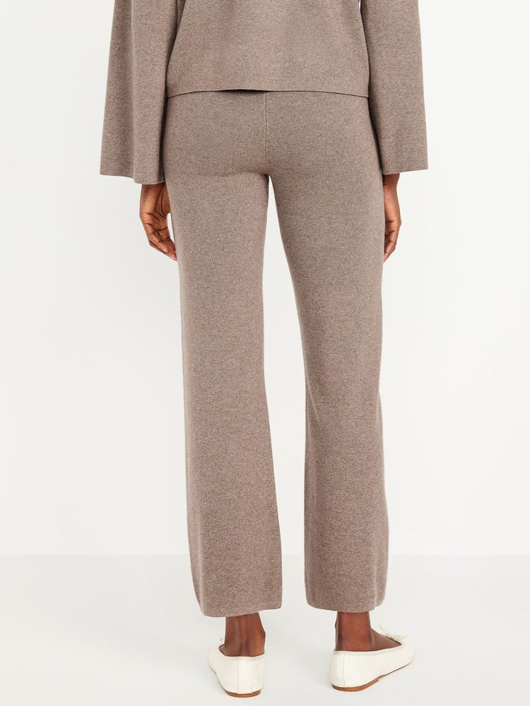 high-waisted crop kick flare sweater pants