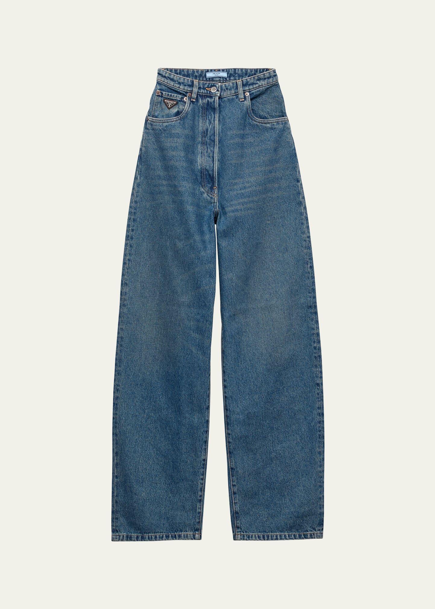 high waisted denim pants