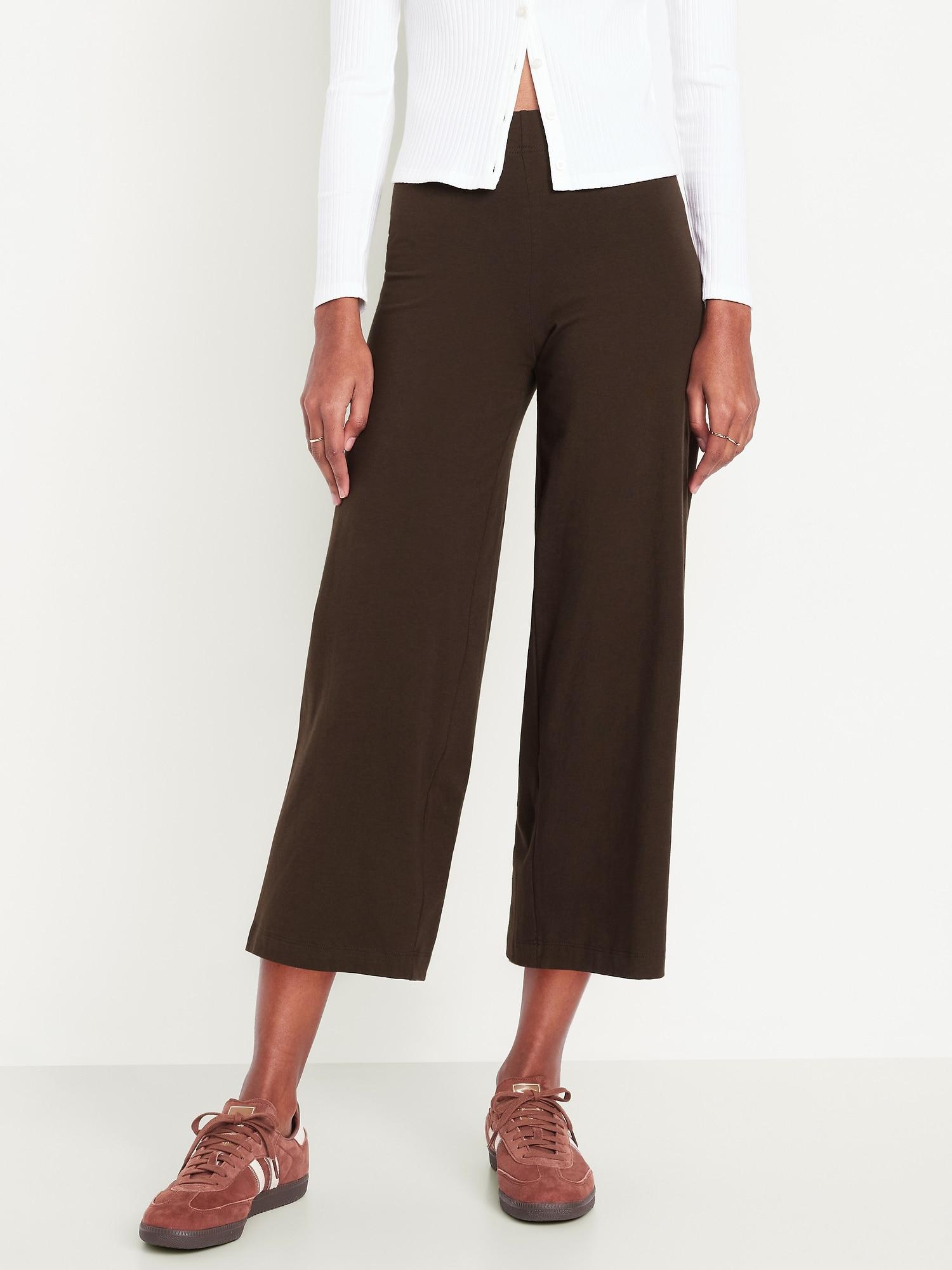 high-waisted fashion wide-leg cropped leggings