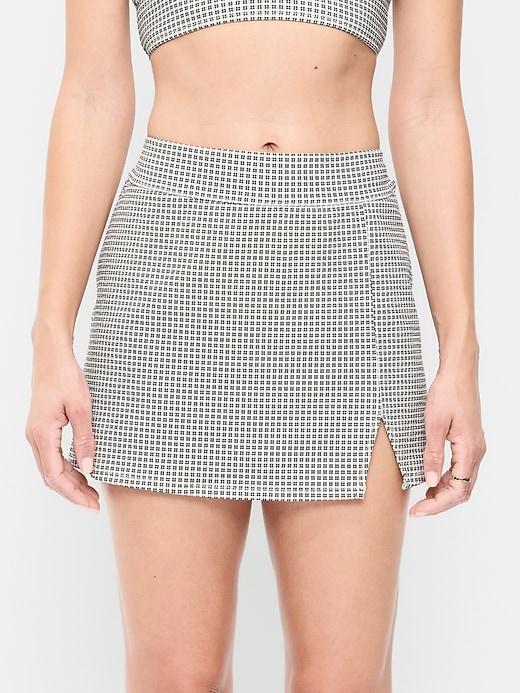 high-waisted matte swim skirt
