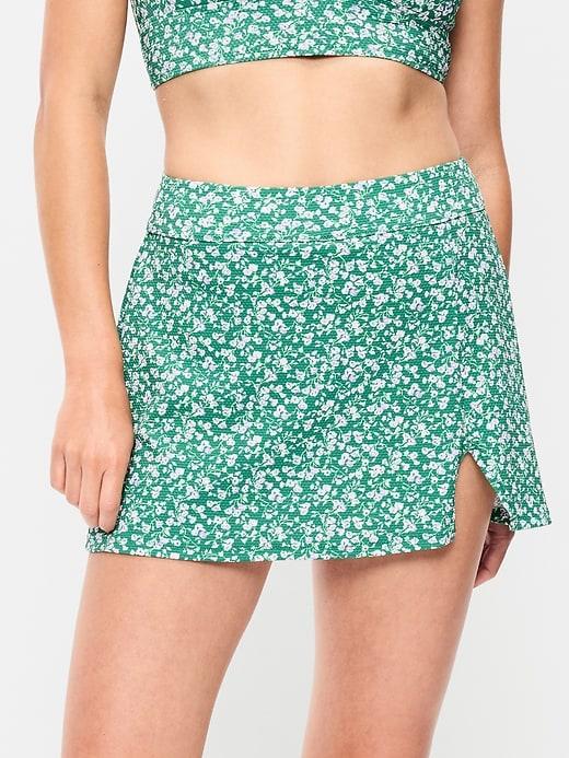 high-waisted matte swim skirt