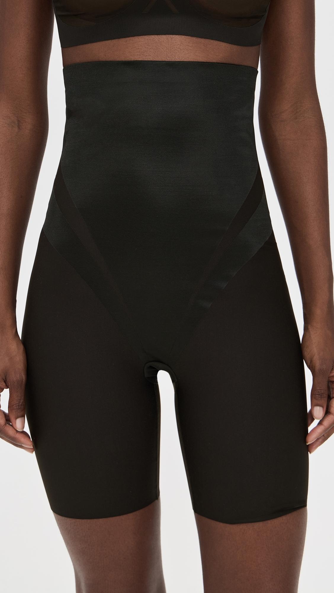 high-waisted mid-thigh shorts