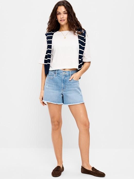 high-waisted og jean shorts -- 4-inch inseam