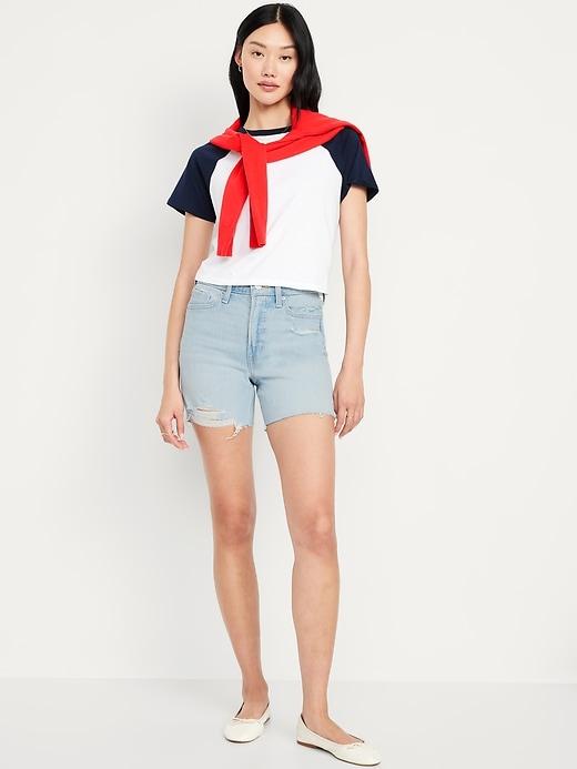 high-waisted og jean shorts -- 5-inch inseam