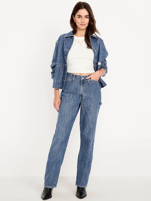 high-waisted og loose rigid jeans