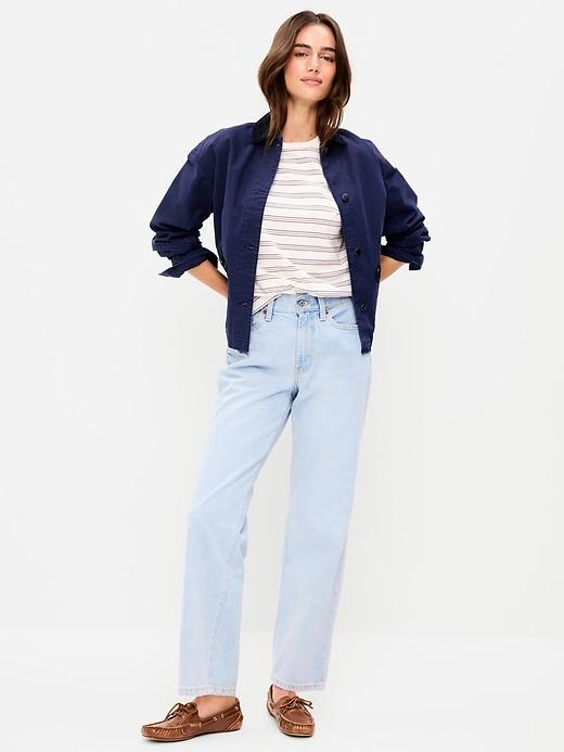high-waisted og loose rigid jeans