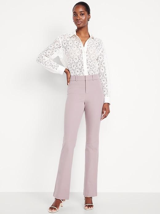 high-waisted pixie flare pants
