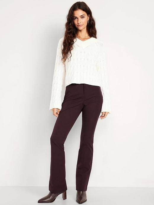 high-waisted pixie flare pants