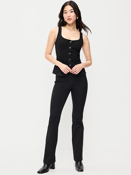 high-waisted pixie flare pants