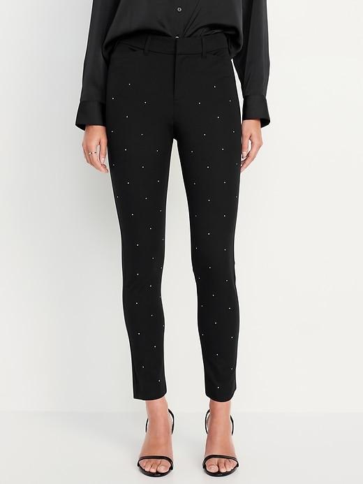 high-waisted pixie skinny embellished ankle pants