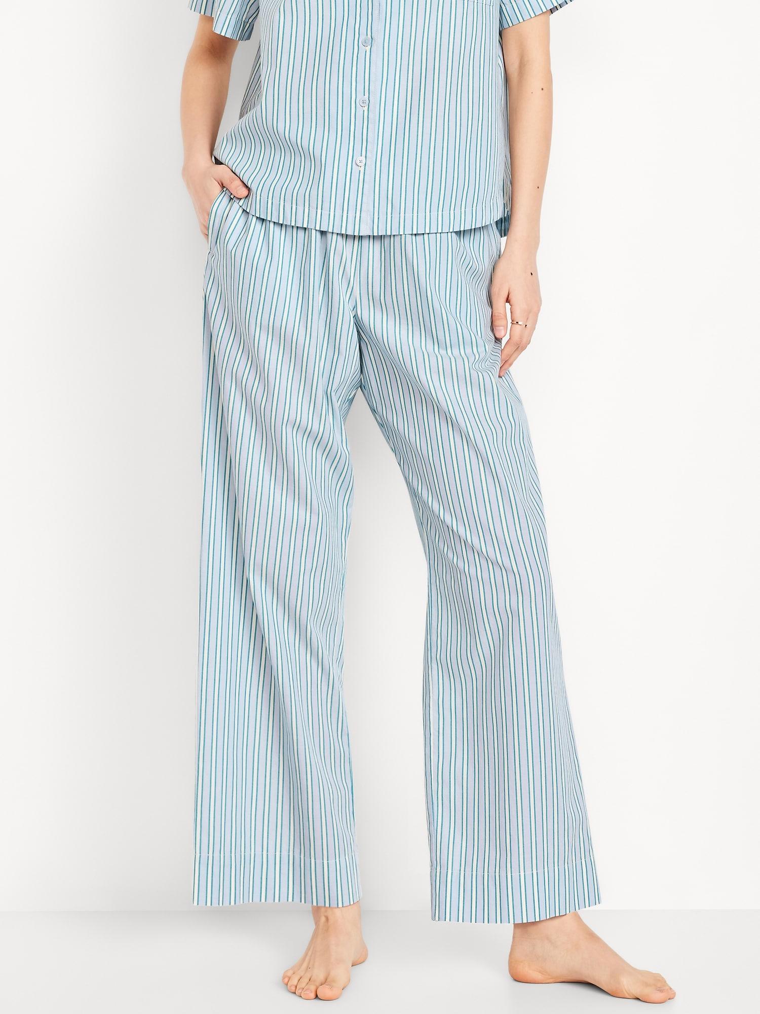 high-waisted poplin pajama pant