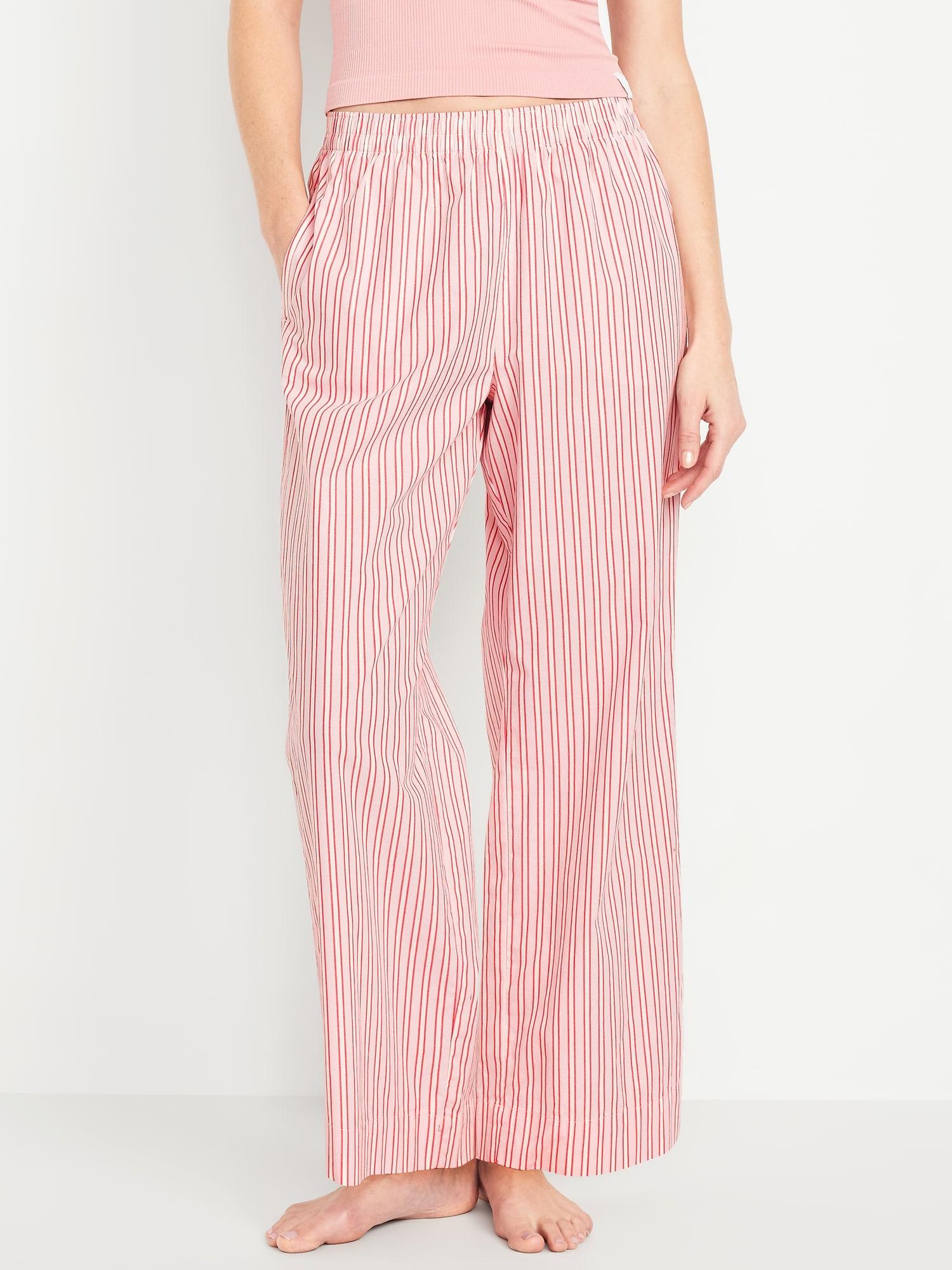 high-waisted poplin pajama pant