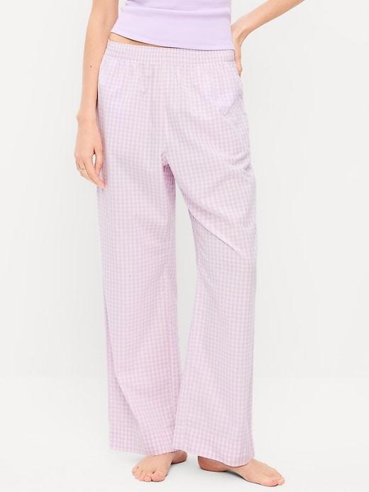 high-waisted poplin pajama pant