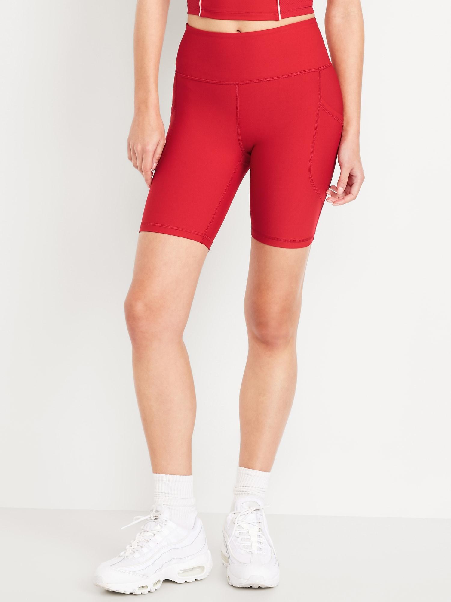 high-waisted powersoft biker shorts -- 8-inch inseam