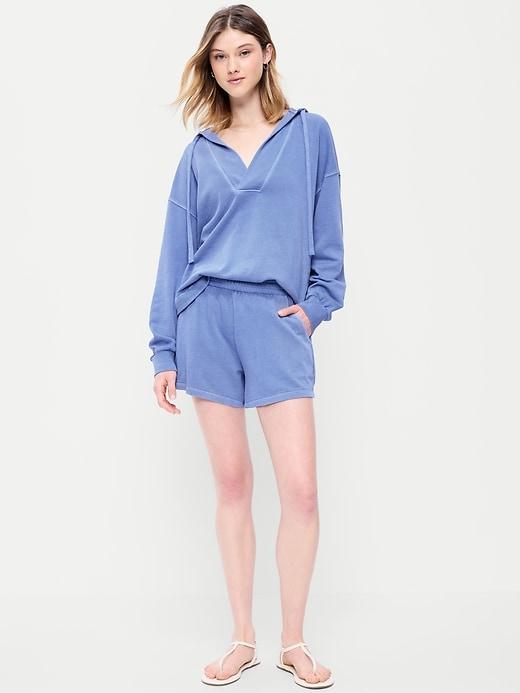 high-waisted pull-on shorts -- 5-inch inseam