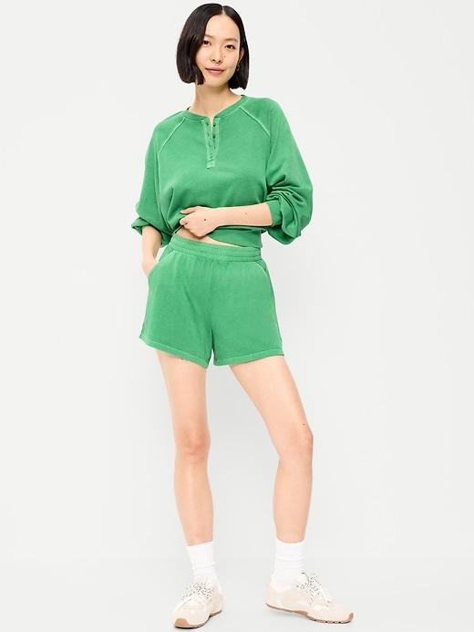 high-waisted pull-on shorts -- 5-inch inseam