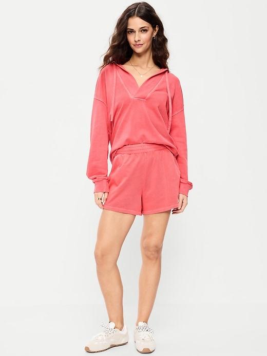 high-waisted pull-on shorts -- 5-inch inseam