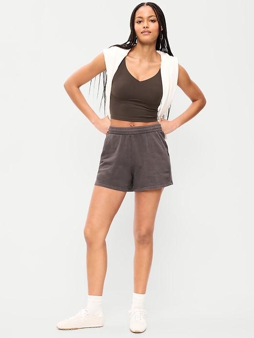 high-waisted pull-on shorts -- 5-inch inseam