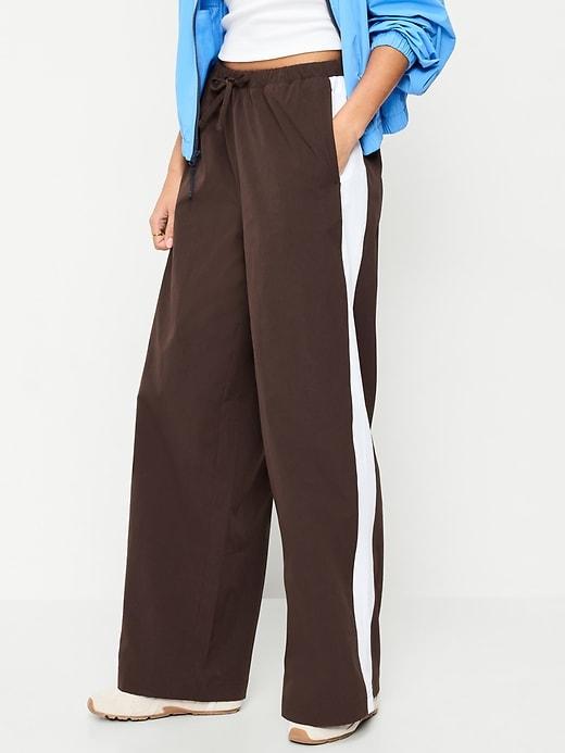 high-waisted trektech straight-leg pants