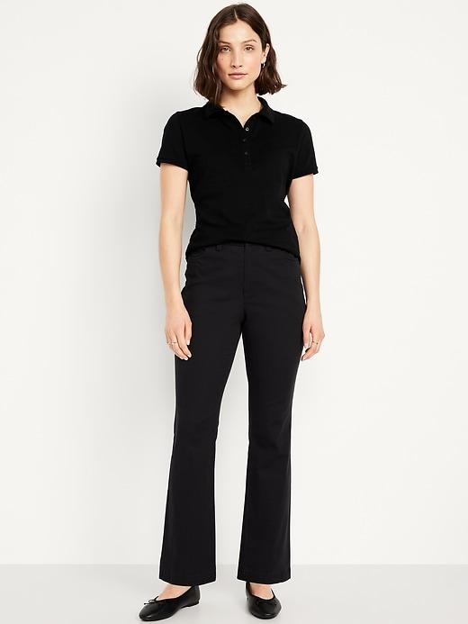 high-waisted uniform boot-cut pants