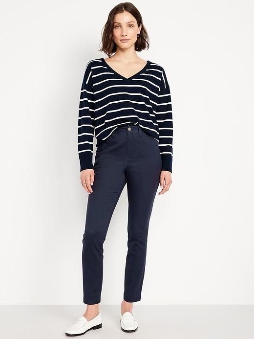 high-waisted uniform skinny pants