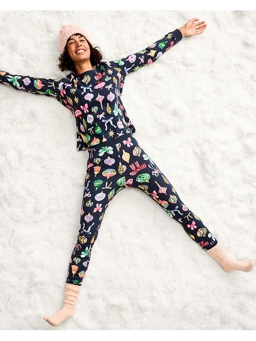 high-waisted waffle pajama leggings for women