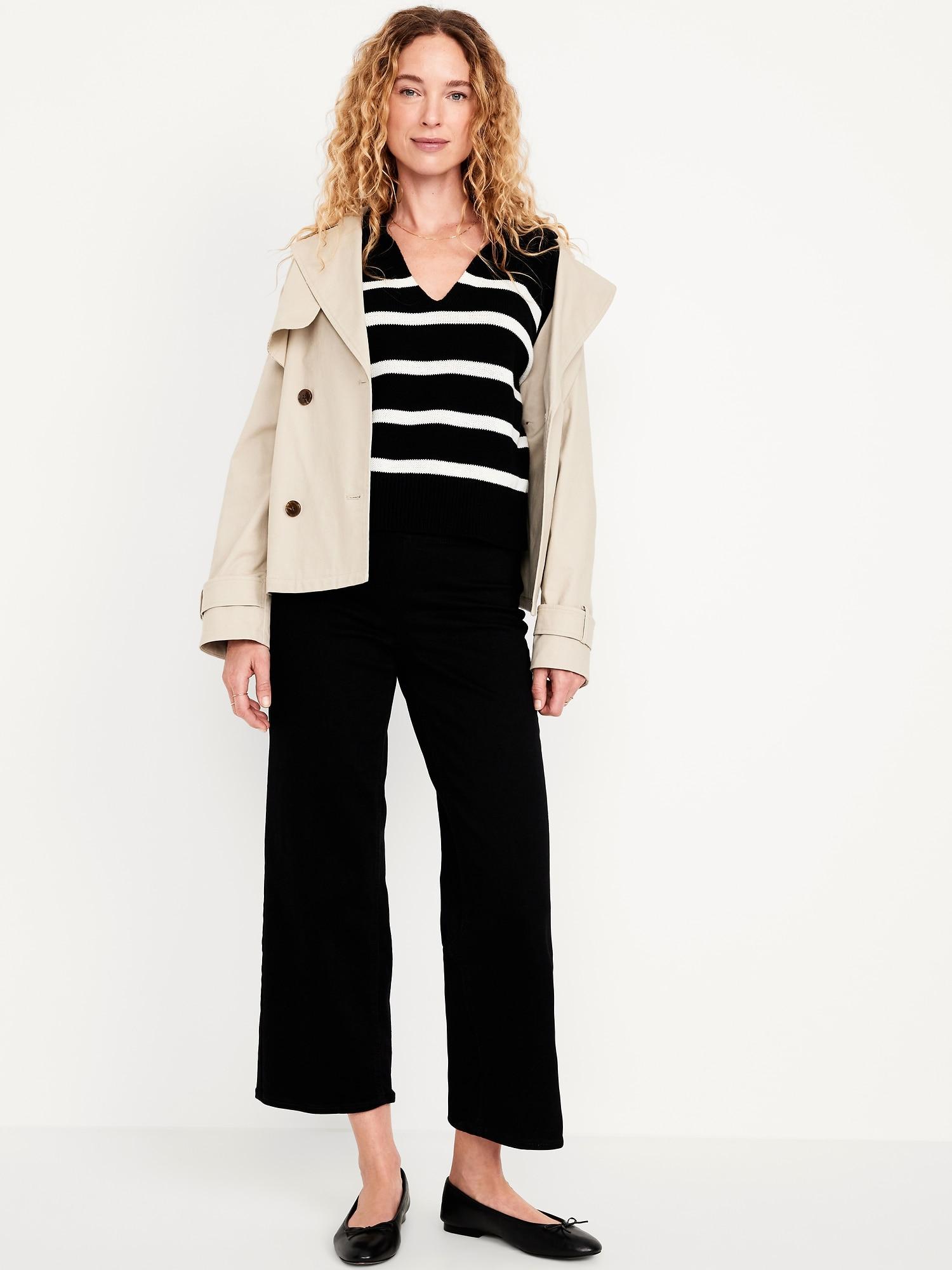 high-waisted weekender pull-on crop wide-leg jeans