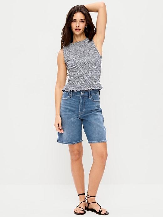 high-waisted wow bermuda jean shorts -- 9-inch inseam