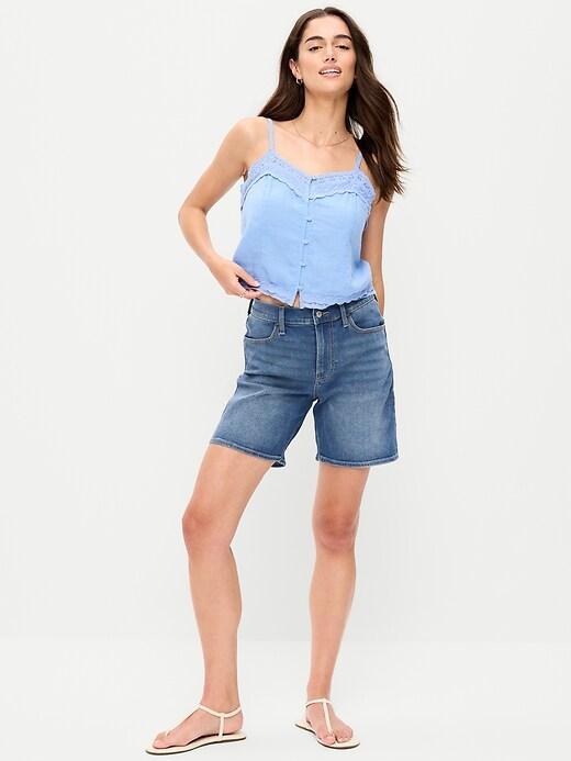 high-waisted wow jean shorts -- 7-inch inseam